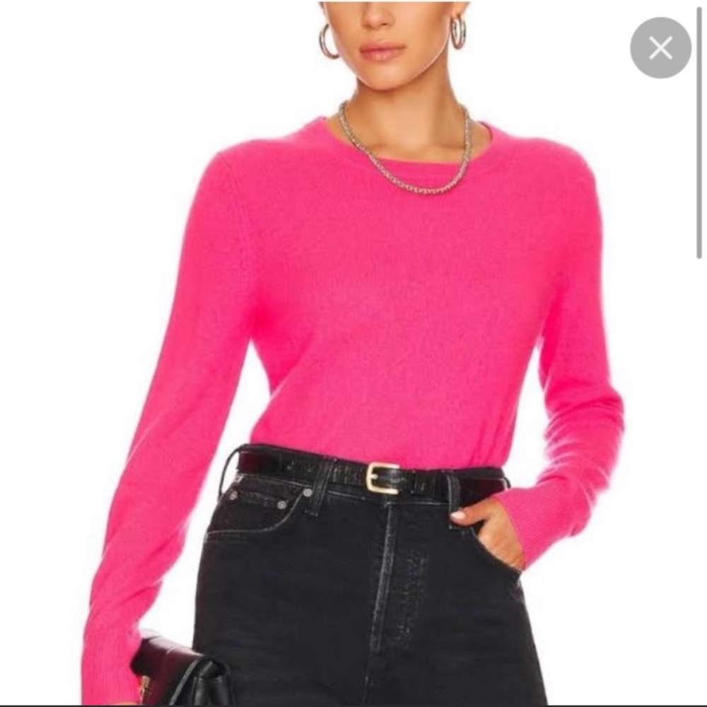 White + Warren Pink Crew Neck Sweater